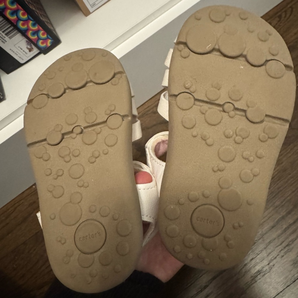 Carter’s White Strappy Summer Sandals Toddler Girls Baby Spring Open Sparkle 5 - Picture 4 of 4